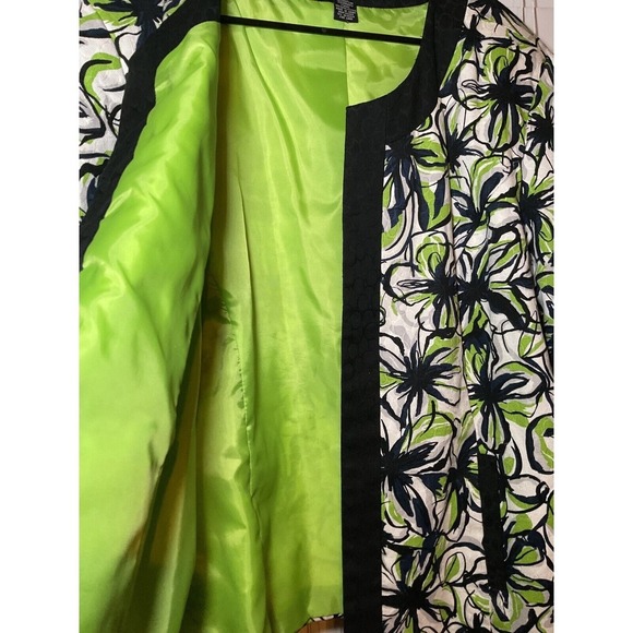 Trenz by‎ Lauren G Blazer Floral Print Open Front Ruched Sleeve Jacket 2X - Picture 6 of 13